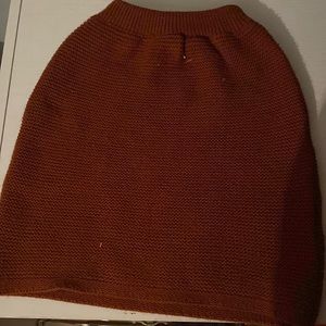 Rust strappy waist knit mini skirt